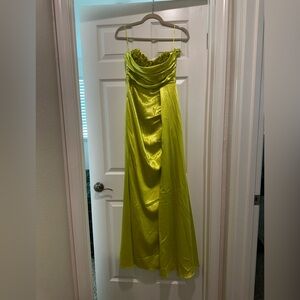 Fashion Nova Strapless Lime Green Dress